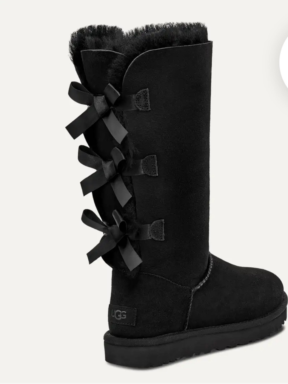 UGG Bailey Bow Tall II, Black, Size 9, Great condition